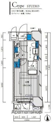 メインステージ八王子ＴｏｋｙｏＷｅｓｔ[1K/21.09m2]の間取図