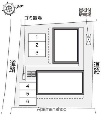 レオパレス八右衛門[1K/19.87m2]の配置図