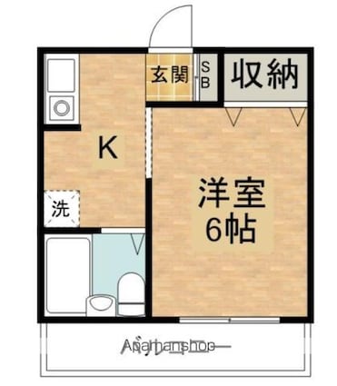 ウエストコート南大泉[1K/20.97m2]の間取図