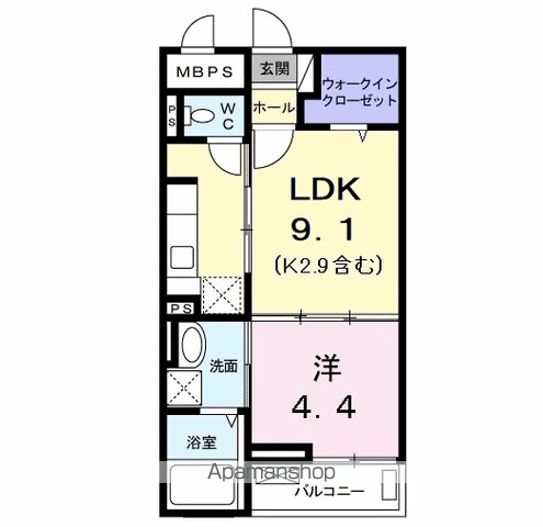 武蔵村山市残堀のマンションの間取り