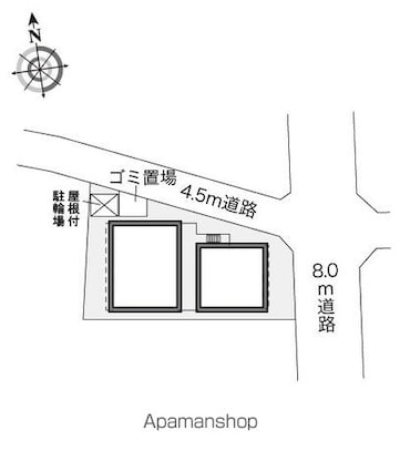 レオパレスＧフォレスト沼袋[1K/22.35m2]の配置図