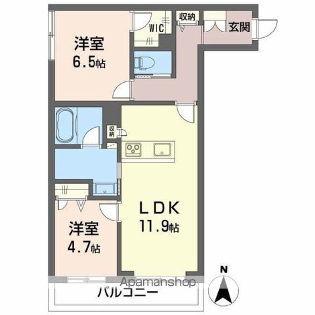 シャーメゾン　セルディーナ[2LDK/58.68m2]の間取図