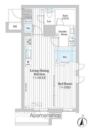 Ｌ・ＢＡＳＥ押上Ｎｏｒｔｈ[1LDK/40.02m2]の間取図