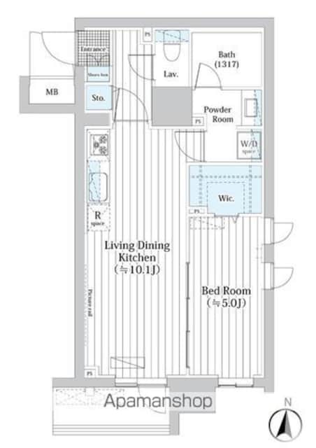 Ｌ・ＢＡＳＥ押上Ｎｏｒｔｈ[1LDK/40.02m2]の間取図