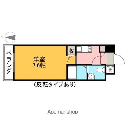 エコロジー鶴舞レジデンス[1K/22.75m2]の間取図