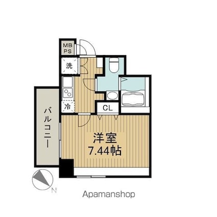 ロアール池尻大橋[1K/22.19m2]の間取図