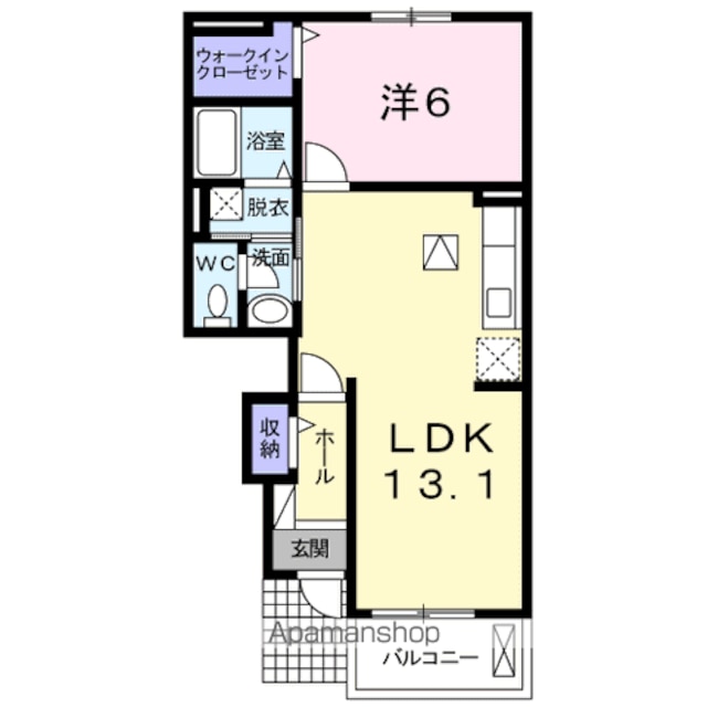 メゾン・ド・ルミノ　Ⅳ[1LDK/45.33m2]の間取図