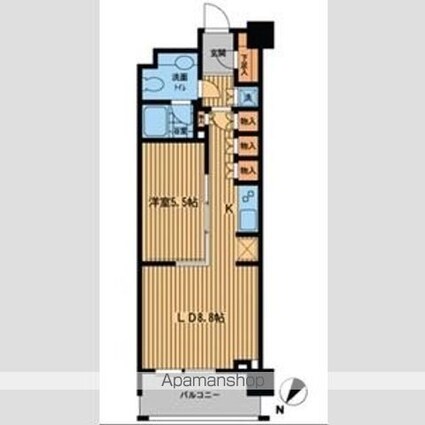 東京都中央区日本橋横山町[1LDK/44.89m2]の間取図