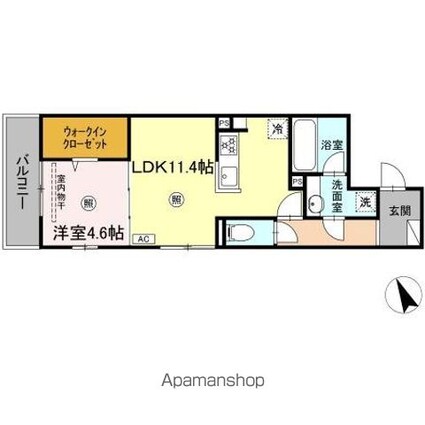ｃａｍｐａｎｅｌｌａ舟入南[1LDK/43.79m2]の間取図