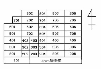 香川県高松市花ノ宮町１丁目[2DK/41.25m2]の配置図