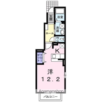 フリーデ・ポライトリー[1R/32.9m2]の間取図