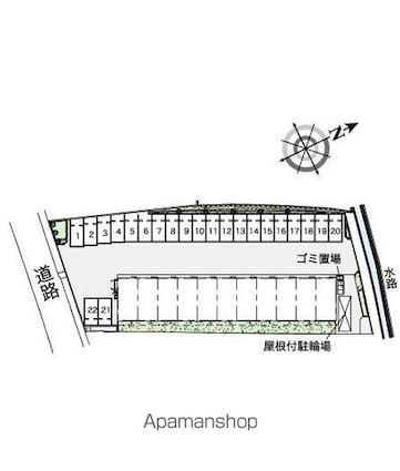 レオパレスマリナⅡ[1K/23.27m2]の配置図