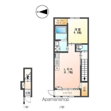 ＫＵＫＵＮＡ[1LDK/43.35m2]の間取図