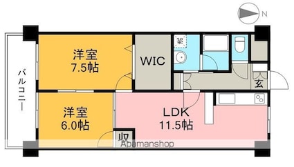 レジデンツアハト[2LDK/56m2]の間取図