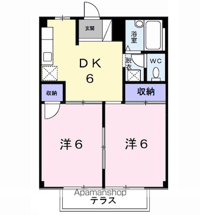 リバーサイド８８[2DK/39.74m2]の間取図