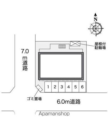 レオパレスヤツヤパーク[1K/22.35m2]の配置図
