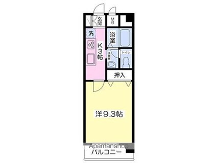 フォルテ竹原[1K/28.87m2]の間取図