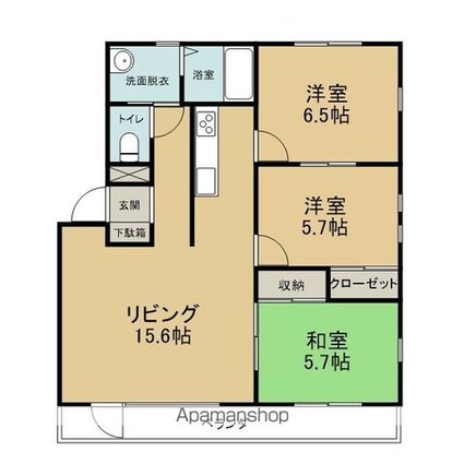 センチュリー八甲田[3LDK/70.86m2]の間取図