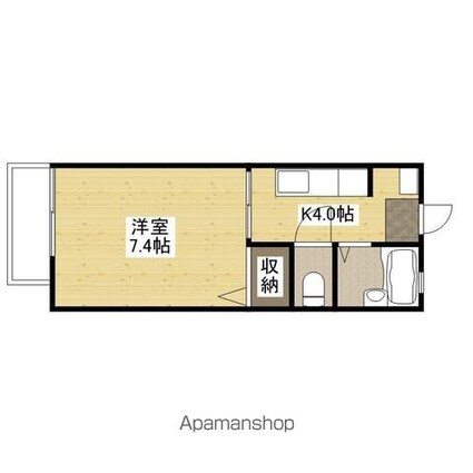 フォーレストヒルズ　Ａ棟[1K/24.45m2]の間取図