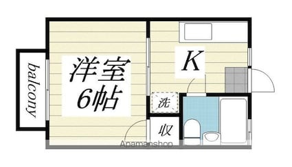フローラル花荵[1K/19.87m2]の間取図