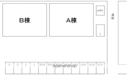 ロイヤルコート川西Ａ・Ｂ[3DK/53.73m2]の配置図