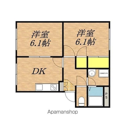 エグズィベランス[2DK/44.06m2]の間取図