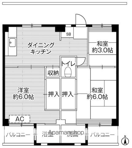 【ビレッジハウス鎌倉７号棟の間取り】