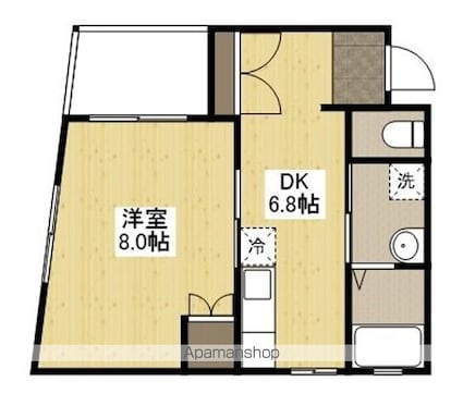 広島県広島市東区牛田本町４丁目[1DK/32m2]の間取図