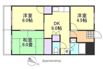岡山県倉敷市西中新田[3DK/48.76m2]の間取図