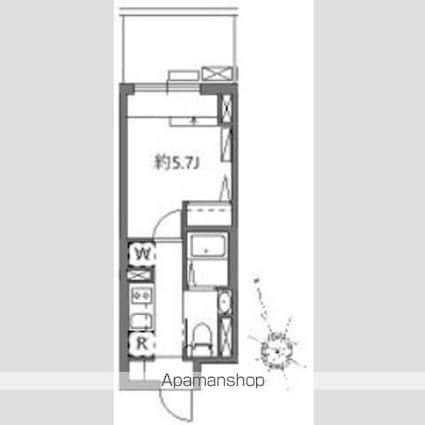 ソラシアレジデンス学芸大学Ⅱ[1K/20.21m2]の間取図