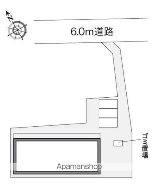 レオパレスウエストグリーンリバー[1K/26.08m2]の配置図
