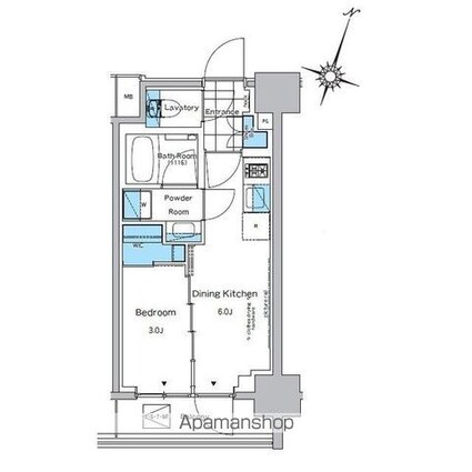 ルフォンプログレ神田プレミア[1DK/24.54m2]の間取図