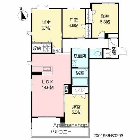 MAST東櫛原Bの間取り写真