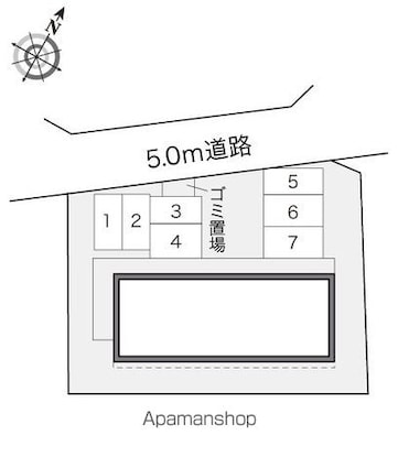 レオパレスメルベーユ[1K/19.87m2]の配置図