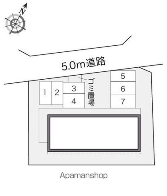 レオパレスメルベーユ[1K/19.87m2]の配置図