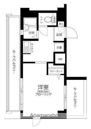 東京都世田谷区北沢１丁目[1K/23.56m2]の間取図