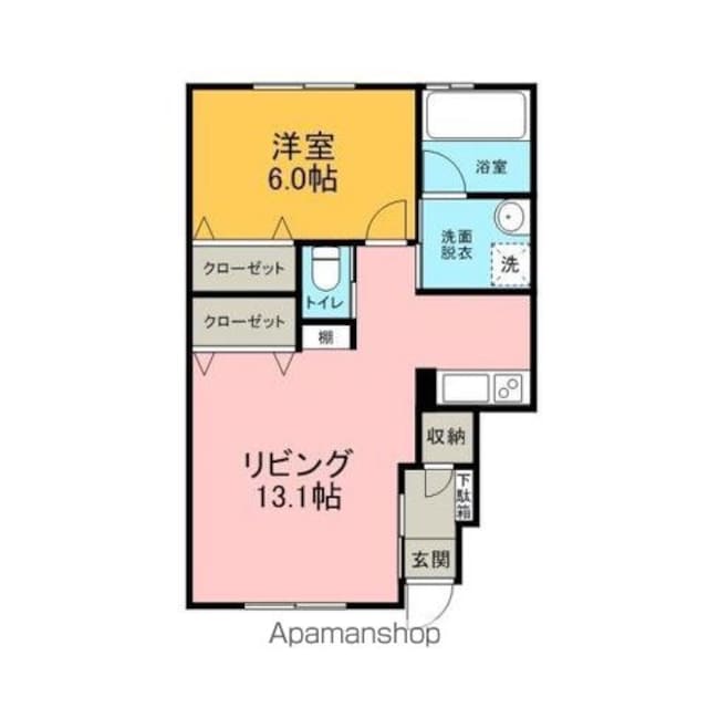 サンシティ浪岡[1LDK/46.35m2]の間取図