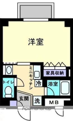 アルファコンフォート高松[1K/24.75m2]の間取図