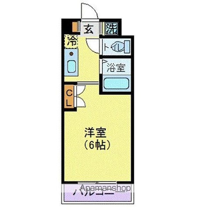 サンヴェール府中[1R/19.55m2]の間取図