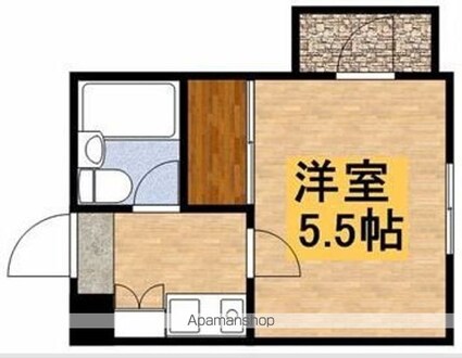 東京都武蔵野市西久保２丁目[1K/16.14m2]の間取図