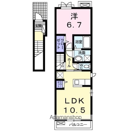 サンライトグレイスⅣ[1LDK/44.97m2]の間取図