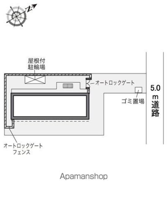 レオパレス石神井公園[1K/20.81m2]の配置図