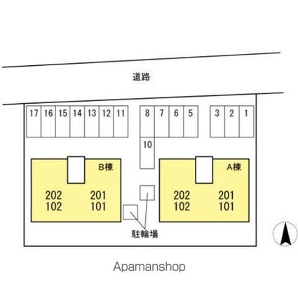 Ｙ．サイレントビレッジ山越[2LDK/55.41m2]の配置図