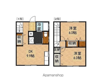 メゾンプラム[2DK/57.96m2]の間取図