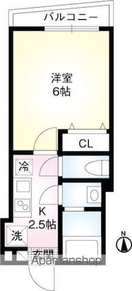 エクセラン高松[1K/20.23m2]の間取図