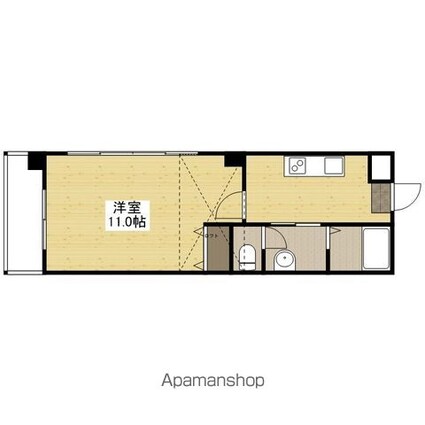 広島県広島市安佐南区伴東２丁目[1DK/34.29m2]の間取図