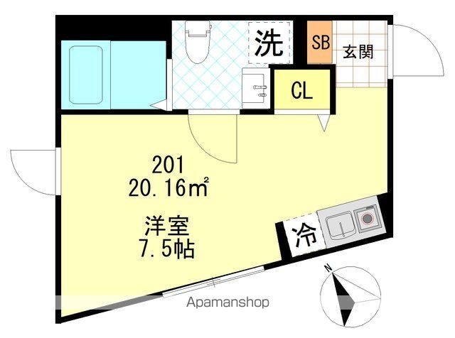 東京都中野区新井３丁目[1R/20.16m2]の間取図