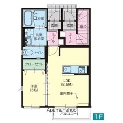 峰Ｍ１[1LDK/29.74m2]の間取図