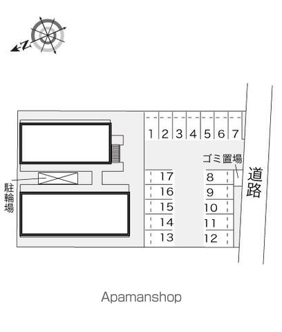 レオパレスグランヴィア東草津[1K/22.7m2]の配置図