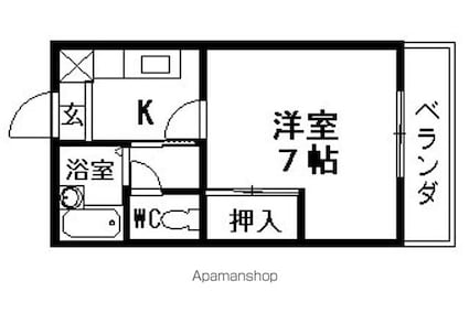 ミトヨスカイビル[1K/23.18m2]の間取図
